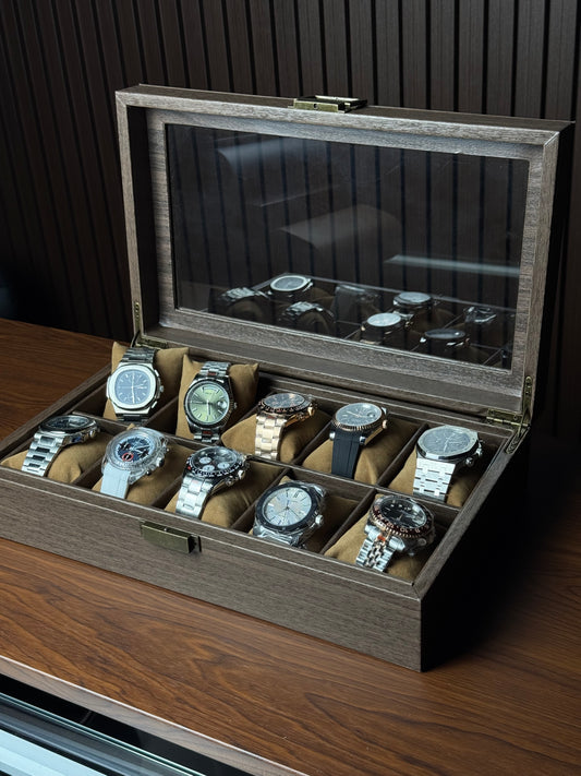 10 Slots Wooden Premium Watch Storage Box