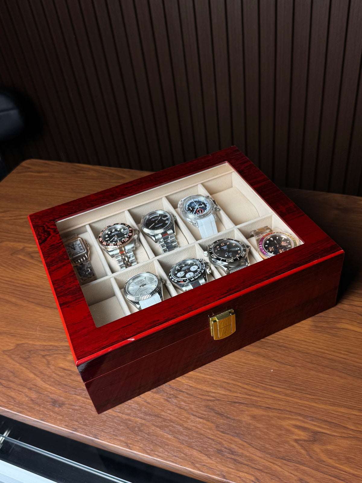 10 Slots Red Premium Watch Storage Box