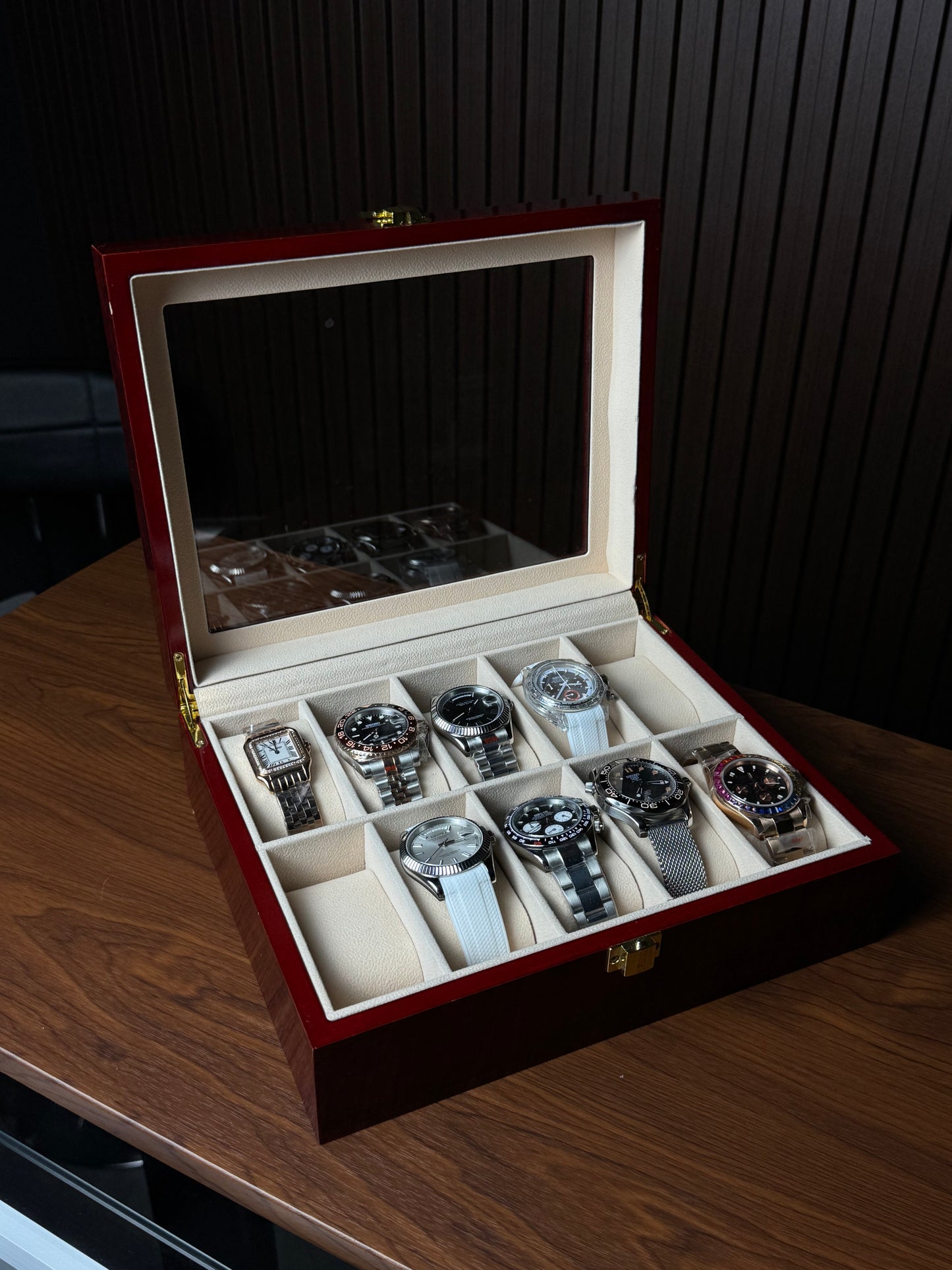 10 Slots Red Premium Watch Storage Box