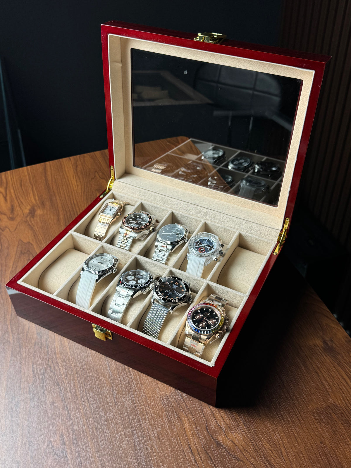 10 Slots Red Premium Watch Storage Box
