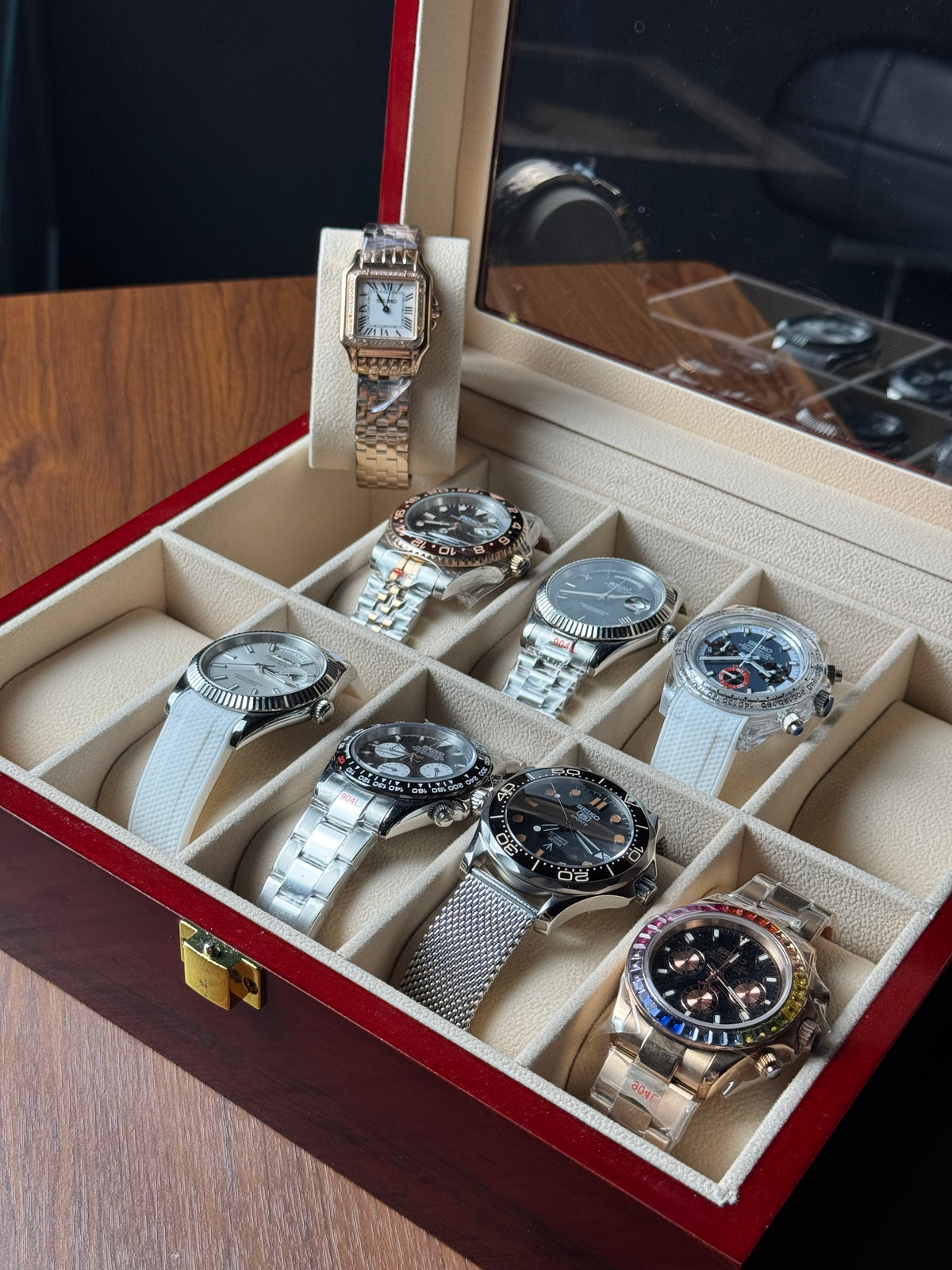 10 Slots Red Premium Watch Storage Box