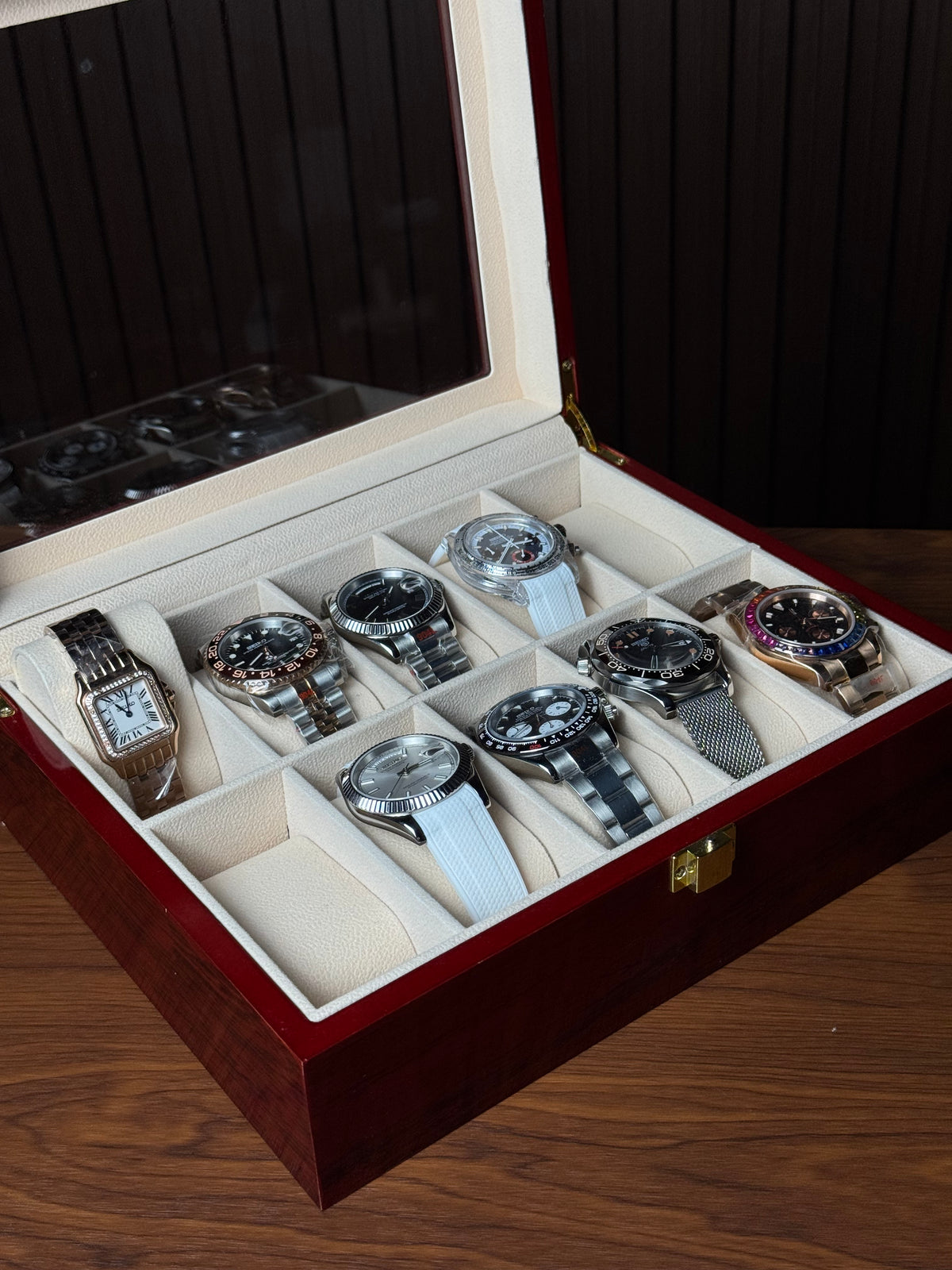 10 Slots Red Premium Watch Storage Box