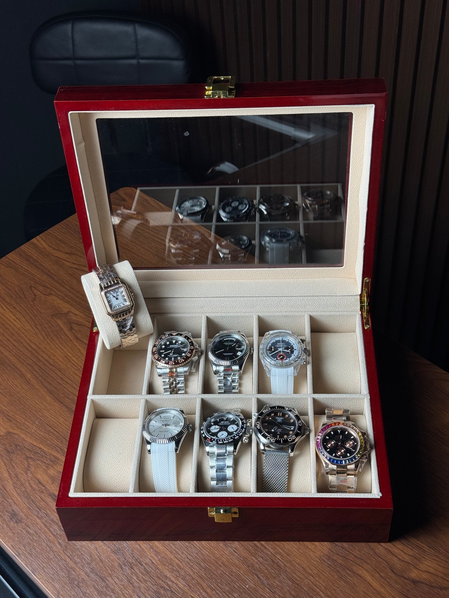 10 Slots Red Premium Watch Storage Box