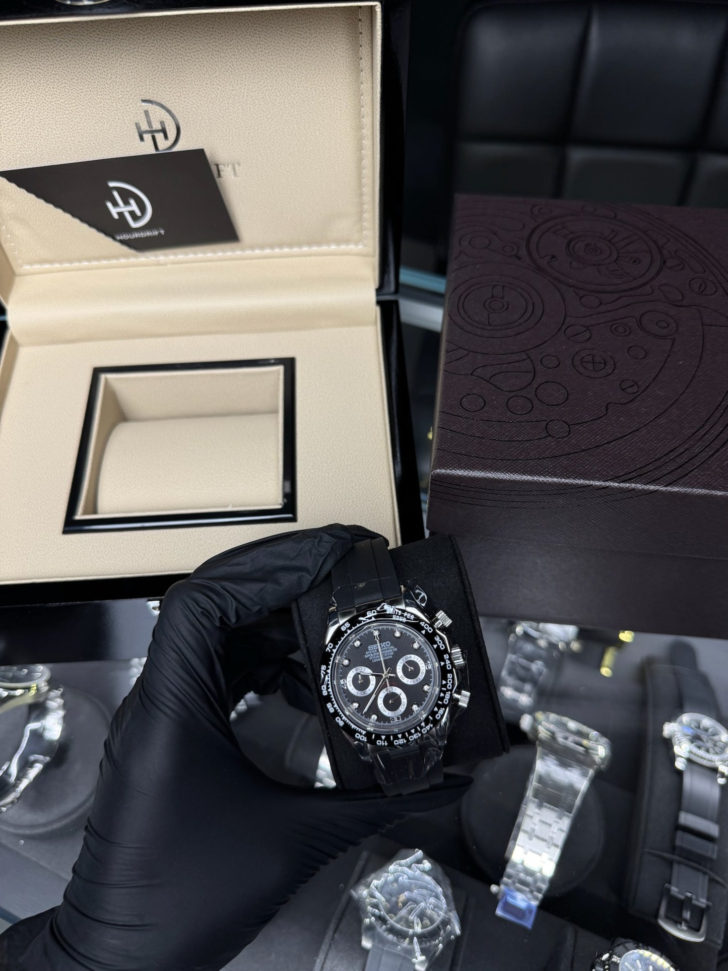 Seiko Mod Daytona Black (Rubber Strap)
