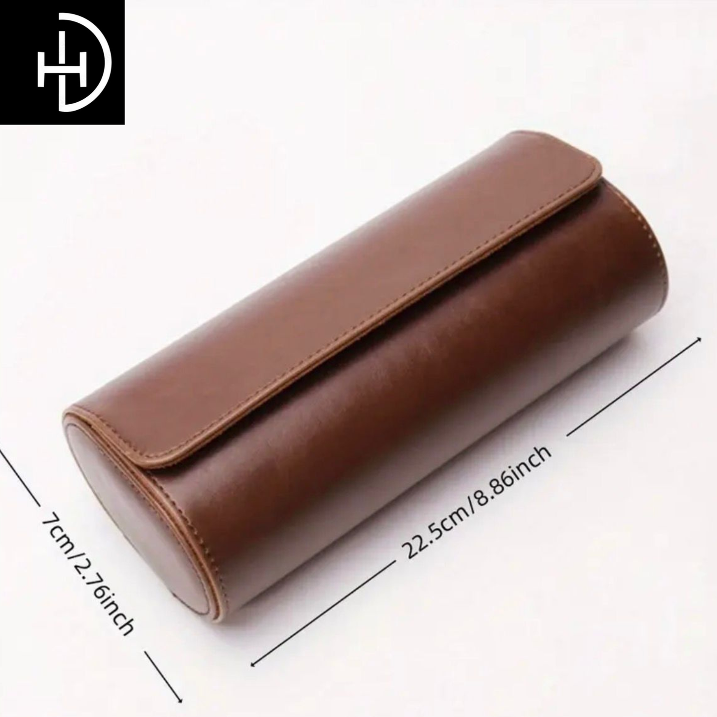 Custom Name Engraved 3 Slot Premium Leather Watch Case