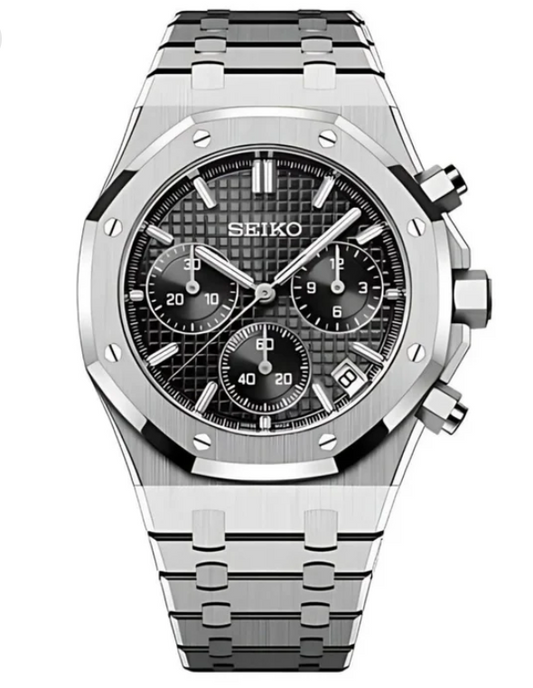 Seiko Mod Royal Oak Black Dial