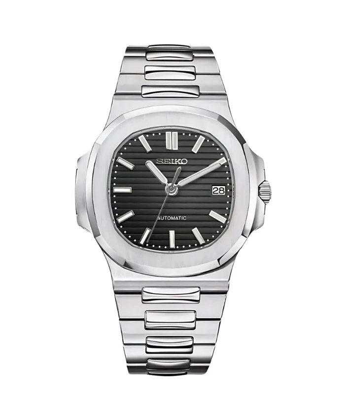 Seiko Mod Nautilus Black Dial