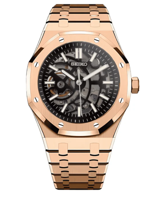 Seiko Mod Royal Oak Skeleton Noir