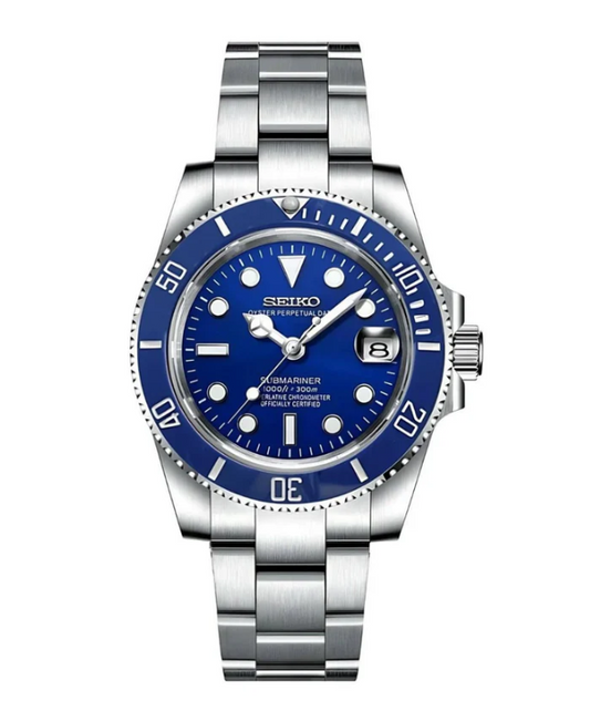 Seiko Mod Submariner Blue