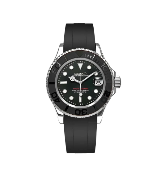 Seiko Mod Yachtmaster Silver (Rubber Strap)