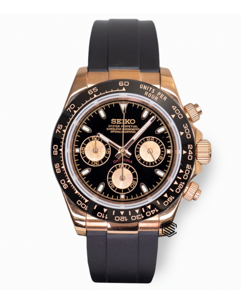 Seiko Mod Daytona Rose Gold Luxe (Rubber Strap)