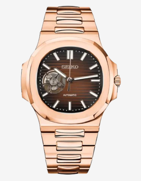 Seiko Mod Nautilus Open Heart Rosewood Edition