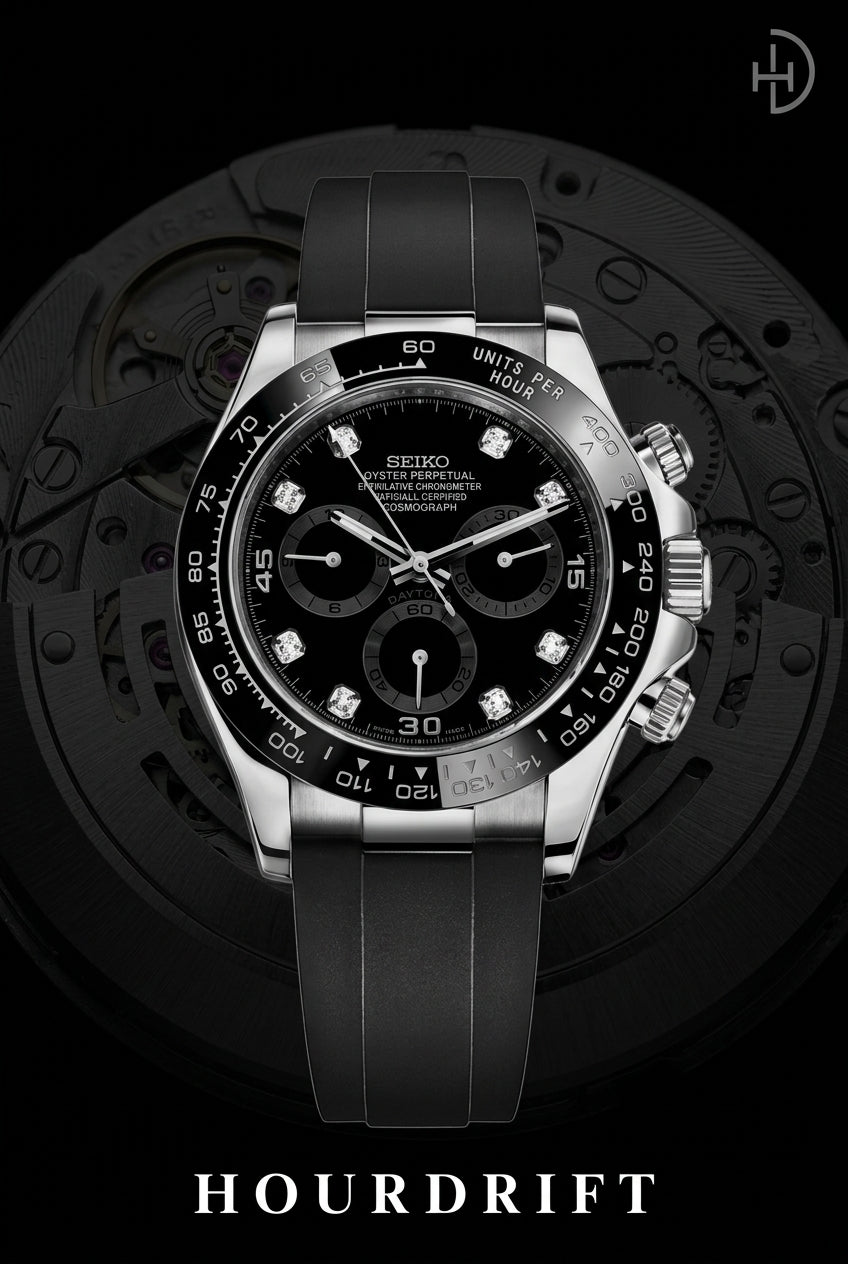 Seiko Mod Daytona Black (Rubber Strap)
