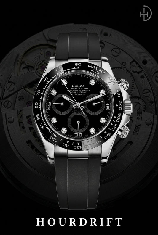 Seiko Mod Daytona Black (Rubber Strap)