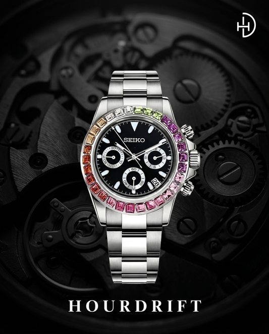 Seiko Mod Daytona Silver Rainbow