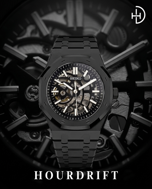 Seiko Mod Royal Oak Skeleton Black