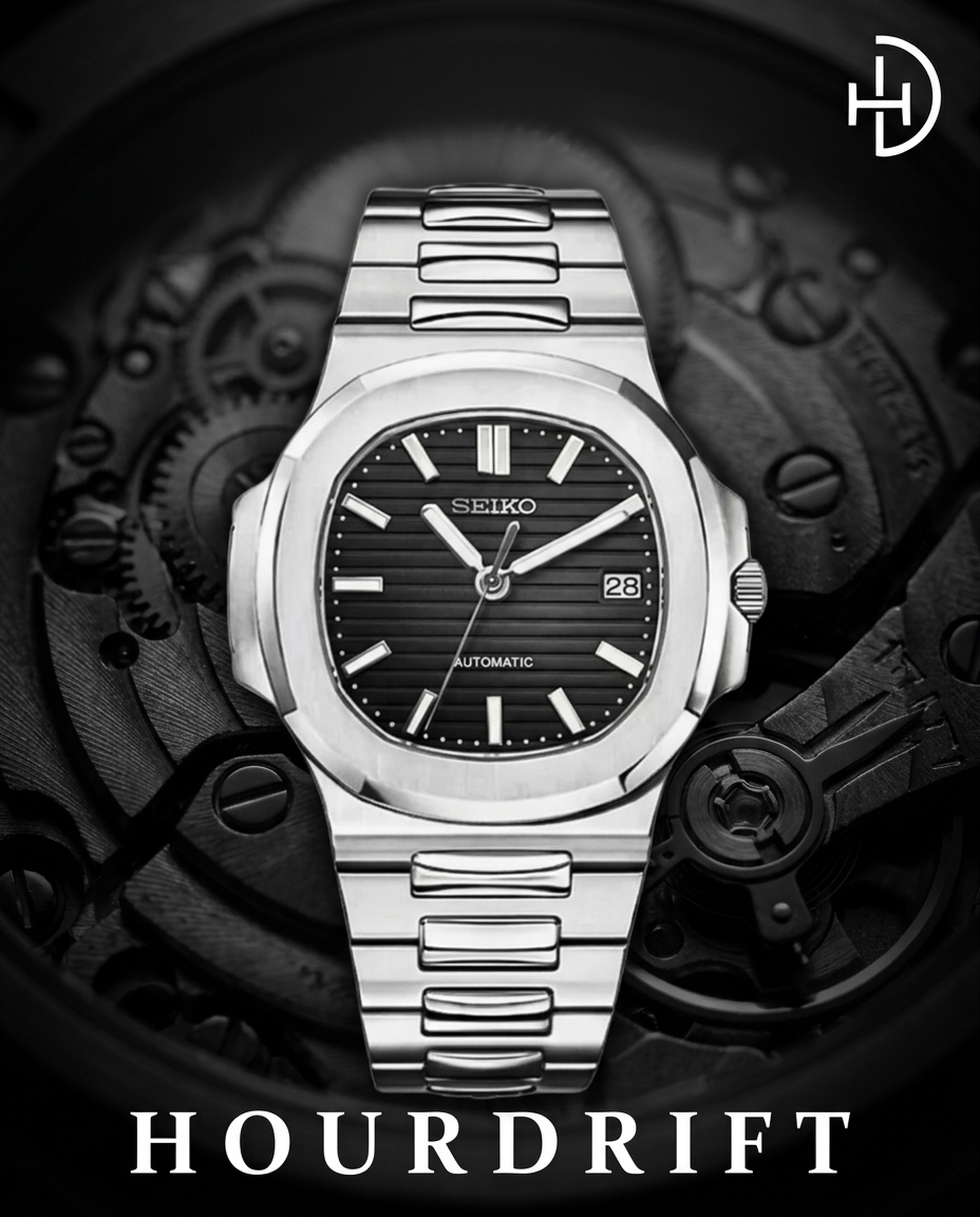 Seiko Mod Nautilus Black Dial