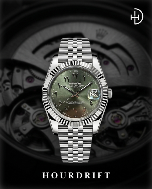 Seiko Mod Datejust Arabic Dial Green