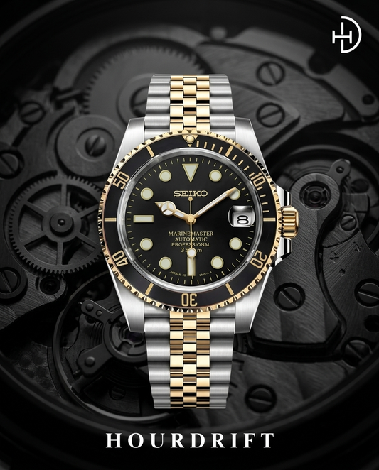 Seiko Mod Submariner Two-Tone Black