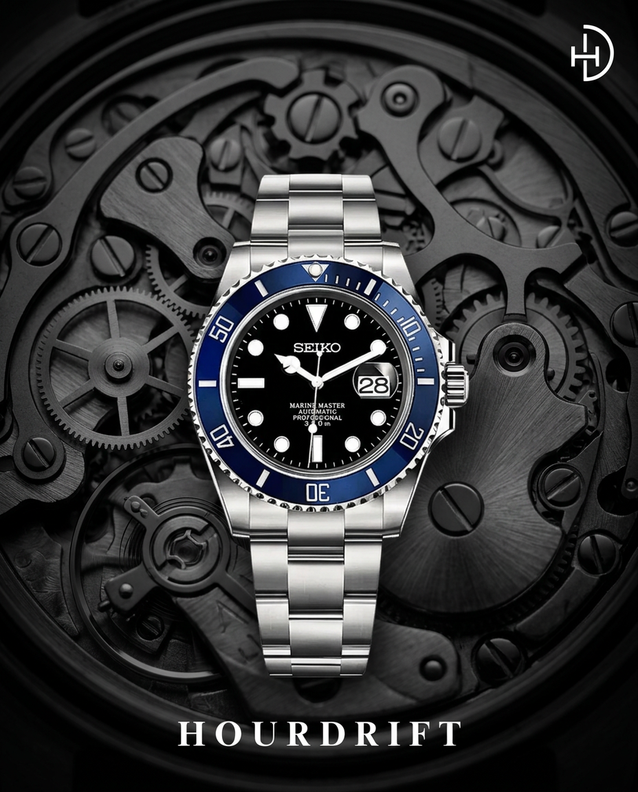 Seiko Mod Submariner Blue Black
