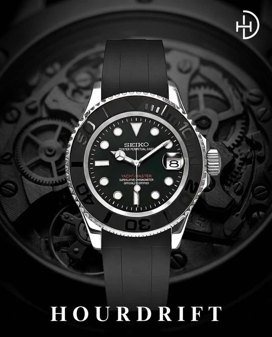 Seiko Mod Yachtmaster Silver (Rubber Strap)