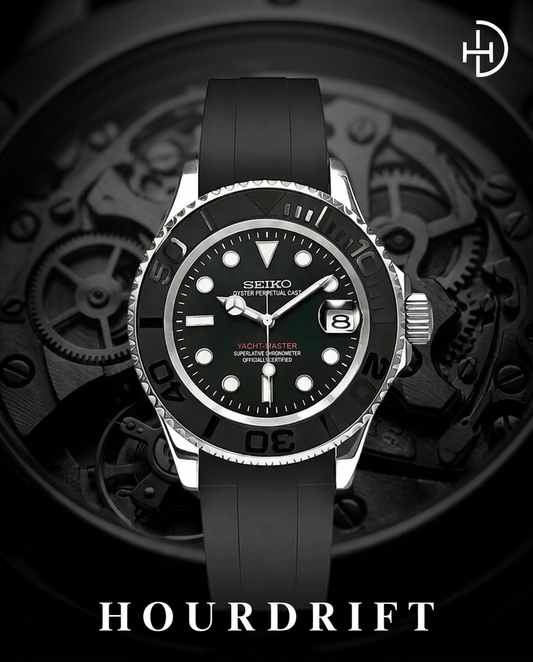 Seiko Mod Yachtmaster Silver (Rubber Strap)