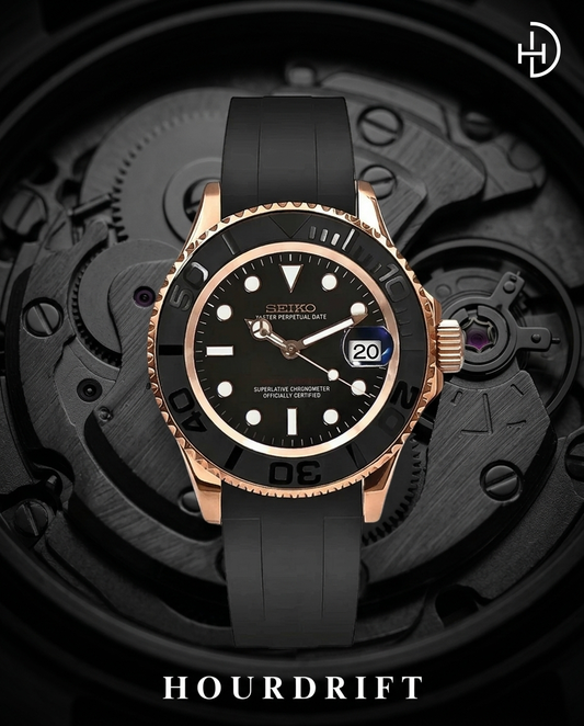 Seiko Mod Yachtmaster Rose Gold (Rubber Strap)